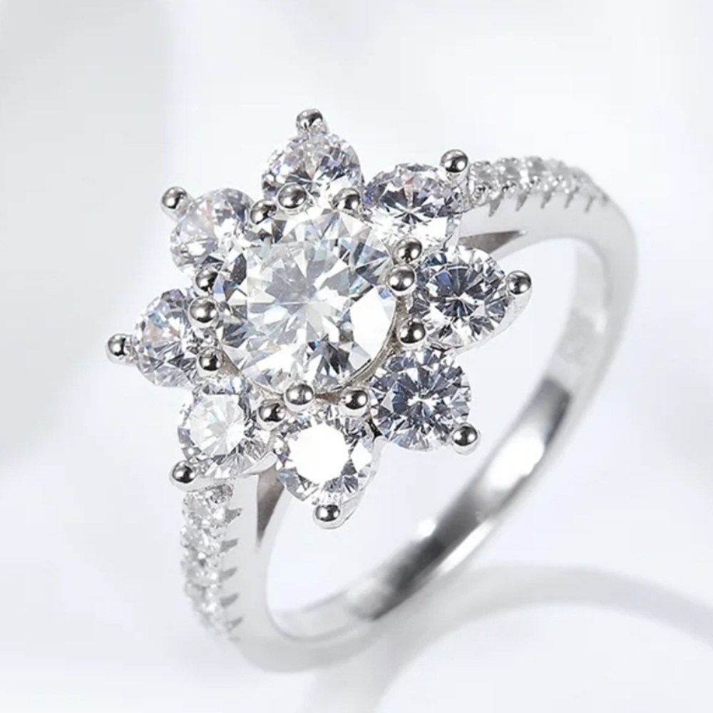 Certified GRA Moissanite Sterling Silver Ring Size 8! NEW